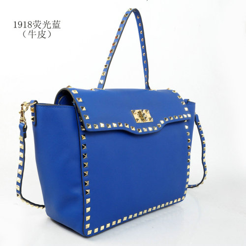 2014 Valentino Garavani rockstud tote bag 1918 blue - Click Image to Close